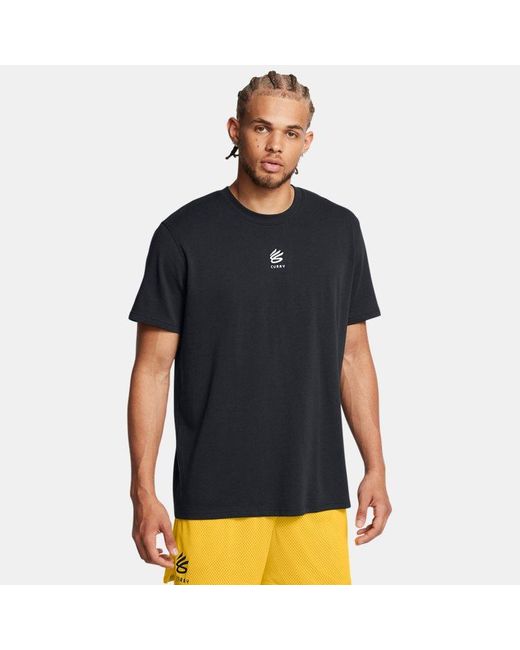 Under Armour Black Curry Logo Heavyweight T-Shirt for men