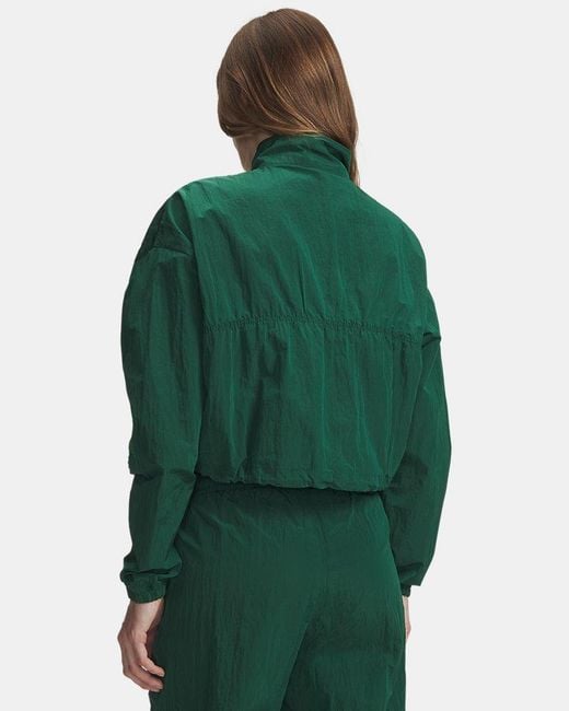 Under Armour Green Rival Woven Full Zip Campus Ivy