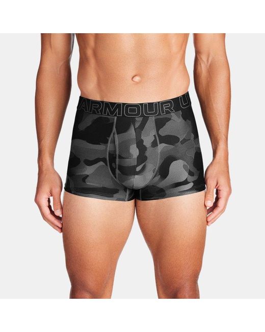 Under Armour Gray Performance Tech Printed 3" Boxerjock / / Castlerock for men