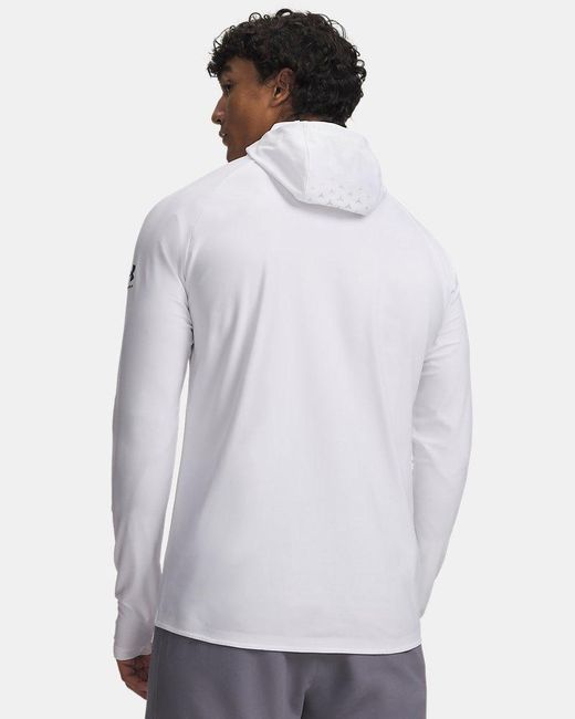 Under Armour White Challenger Elite Balaclava Hoodie Chrome for men