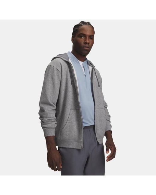 Under Armour Gray Ua Rival Fleece Full-zip Hoodie for men