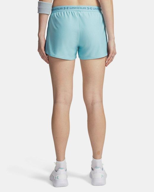 Under Armour Blue Tech Play Up 3" Shorts Haze Boundless