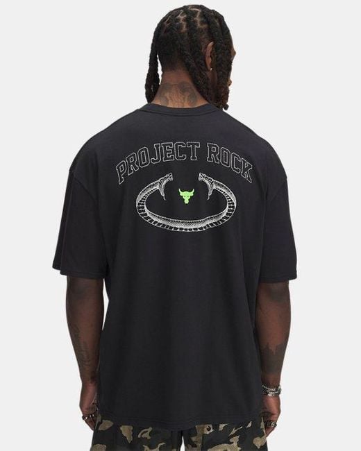 Under Armour Black Project Rock Heavyweight Short Sleeve Clay for men