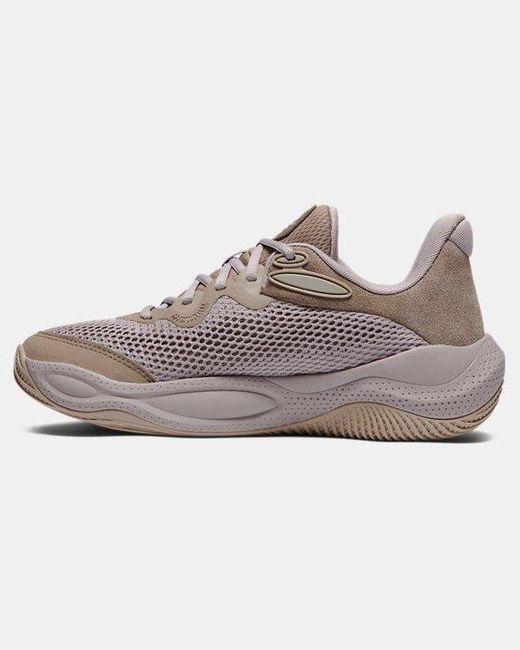 Under Armour Gray Curry Splash 24 Suede Basketball Shoes Taupe Dusk Tetra Timberwolf Taupe