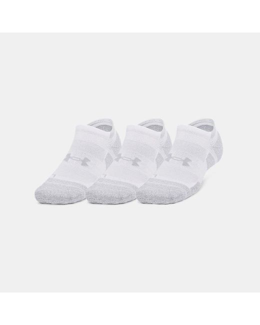 Under Armour White Ua Performance Tech Pro 3-pack No Show Socks