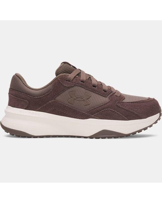 Under Armour Brown Edge Suede Training Shoes Peppercorn Apex Peppercorn