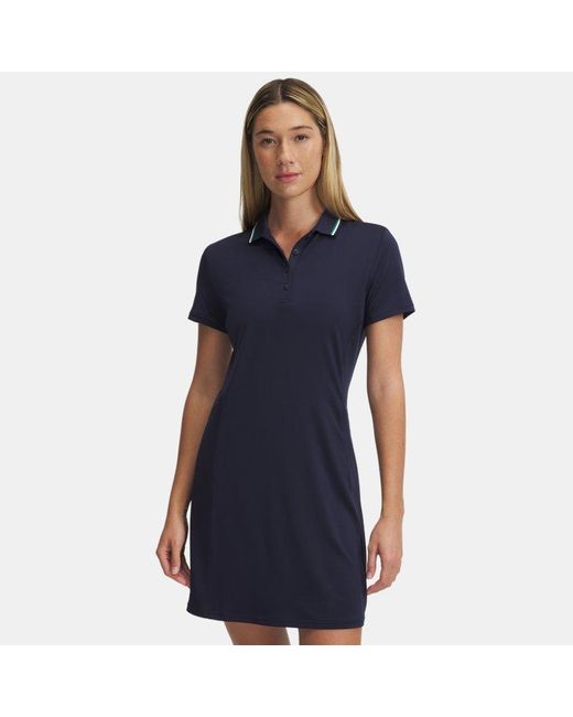 Under Armour Blue Drive Kurzarmkleid Für Damen Midnight Blaue Marine Downpour Grau