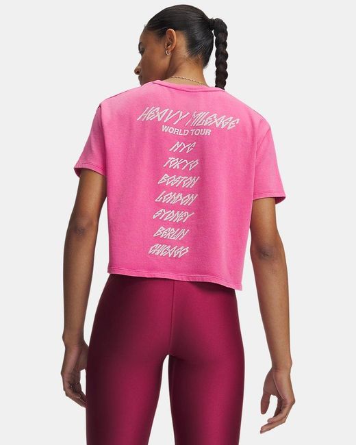 Under Armour Pink Ua Heavyweight City Short Sleeve