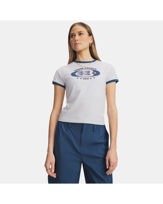 Under Armour Blue Ringer Grx T-Shirt Halo Light Heather Wham