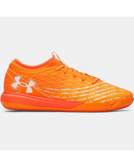 Under Armour Orange Magnetico Select 5 Fußballschuhe Für Die Halle, Blaze Squad Weiß