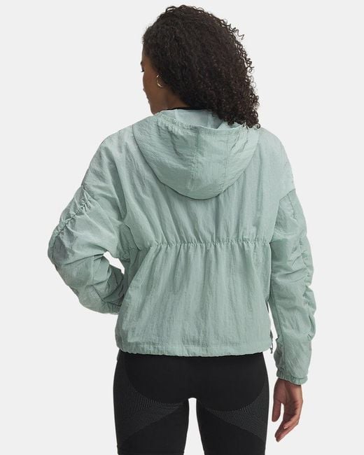 Under Armour Green Rival Woven Bungee Full Zip Enamel