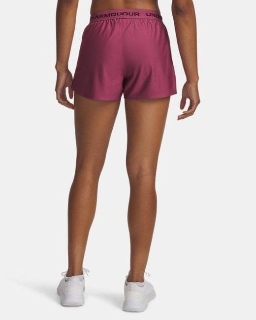 Short Tech Play Up Pour Femme Fuchsia Dusk Marron Foncé Under Armour en coloris Red
