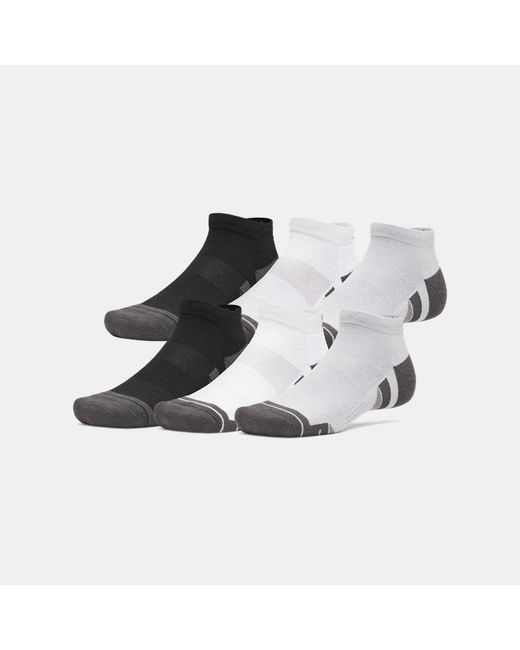 Under Armour Gray Performance Tech 6-Pack Low Socks Mod Mod Jet