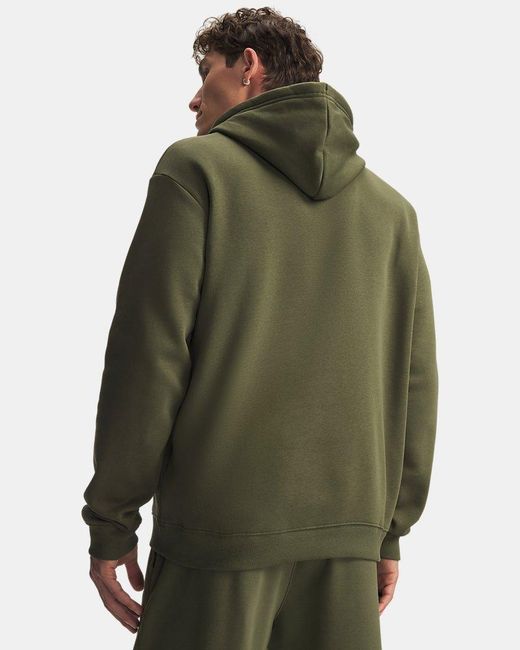 Under Armour Green Ua Rival Fleece Hoodie for men