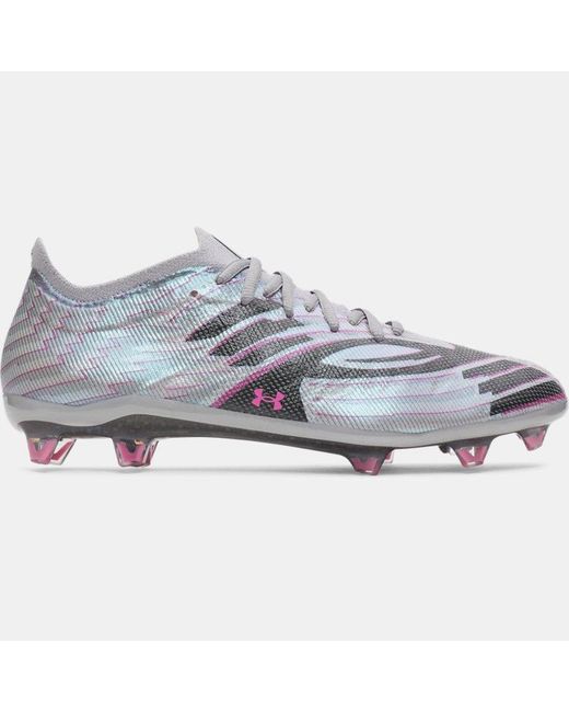 Under Armour Gray Shadow Elite 4 Fg Mach Soccer Cleats Steel Metallic for men