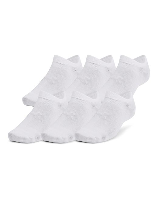 Under Armour White Essential 6-pack No-show Socks