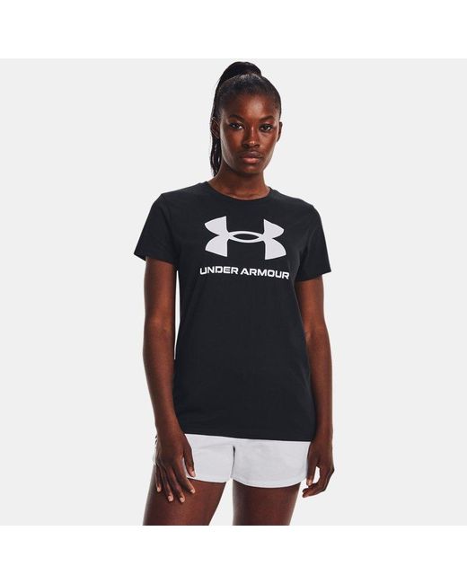 Maglia A Maniche Corte Rival Logo Da Donna Bianco di Under Armour in Black