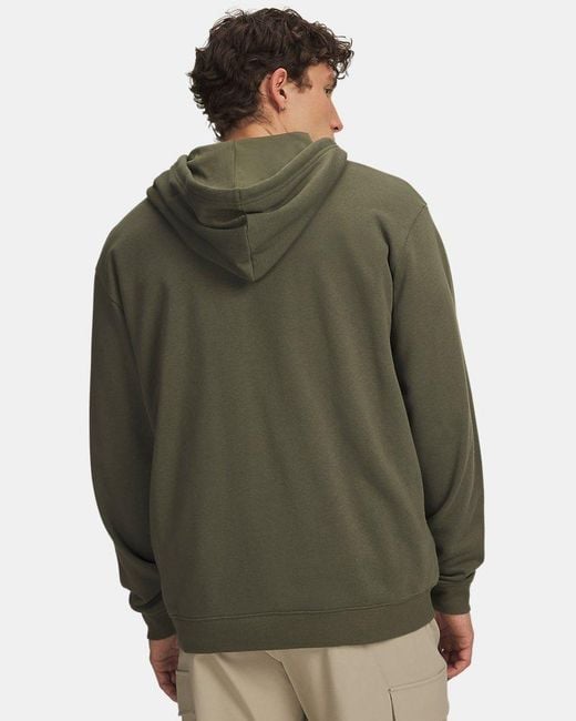 Under Armour Green Rival Fleece Full-Zip Hoodie Marine Od for men