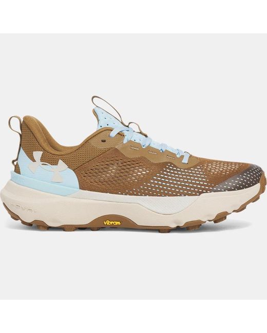 Under Armour Brown Infinite Pro Trail Laufschuhe, Coyote Sandstorm Summit Weiß