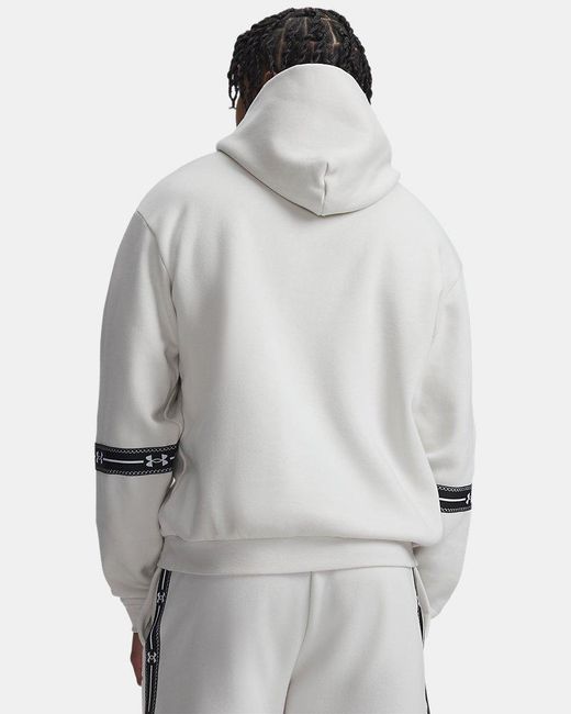 Under Armour Gray Ua Icon Fleece Taped Hoodie for men
