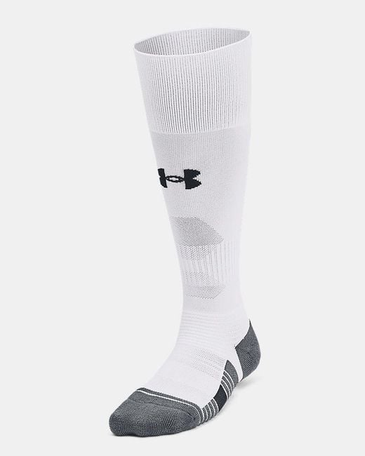 Under Armour White Magnetico Kids' Over-The-Calf Socks Pitch