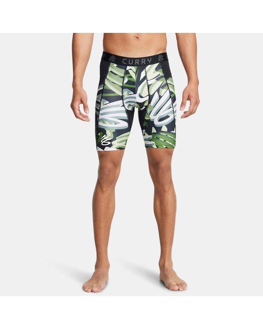 Under Armour Green Curry Heatgear Printed 9" Shorts Retro Surplus for men