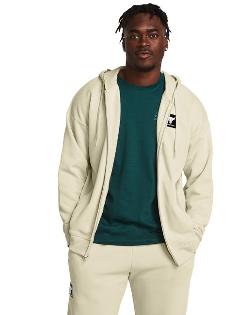 Under Armour Green Project Rock Heavyweight Terry Full-zip for men