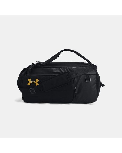 Under Armour Black Contain Duo Medium Backpack Duffle Metallic