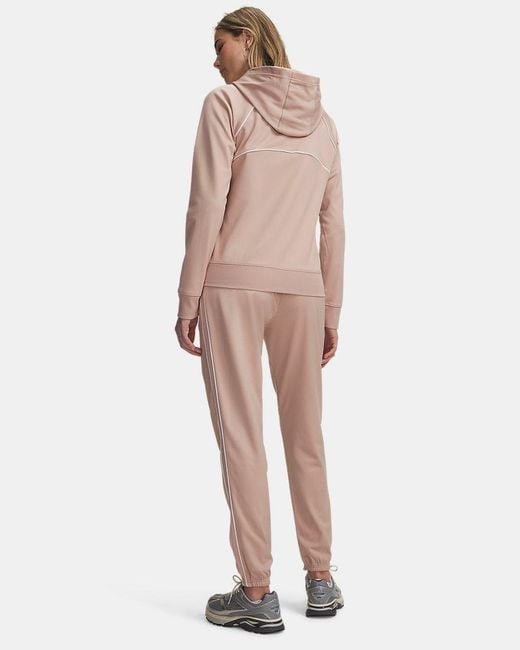 Under Armour Pink Rival Tricot Tracksuit Bashful