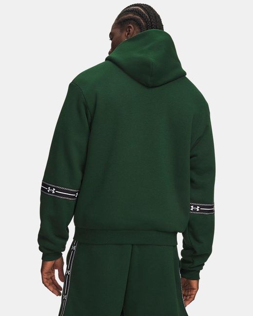 Under Armour Green Ua Icon Fleece Taped Hoodie for men