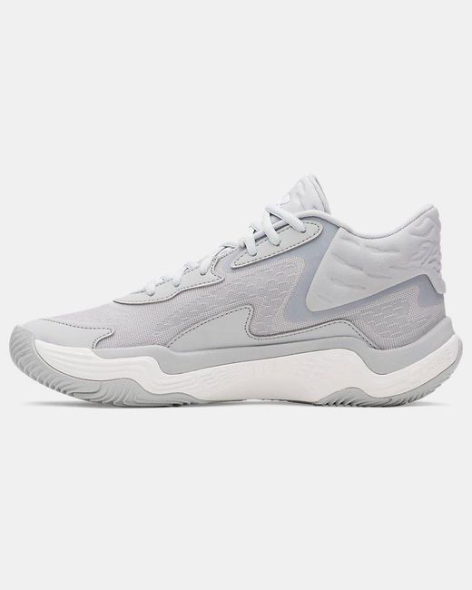 Under Armour Gray Spawn 7 Mid Basketball Shoes Mod Halo