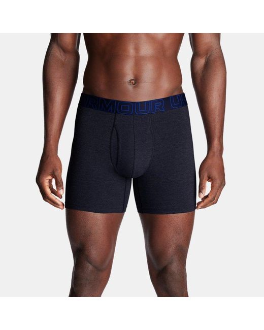 Under Armour Performance Cotton Boxerjock Herenondergoed 15 Cm in het Blue voor heren
