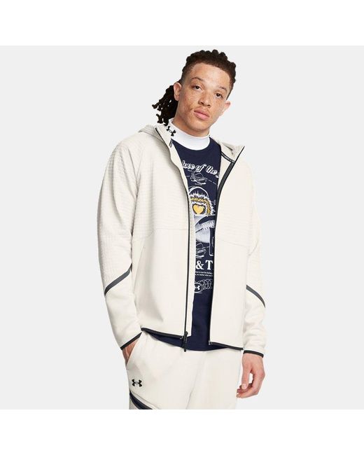 Under Armour White Unstoppable Fleece Grid Full-Zip Summit for men