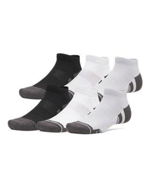 Under Armour White Ua Performance Tech 6-pack Low Socks
