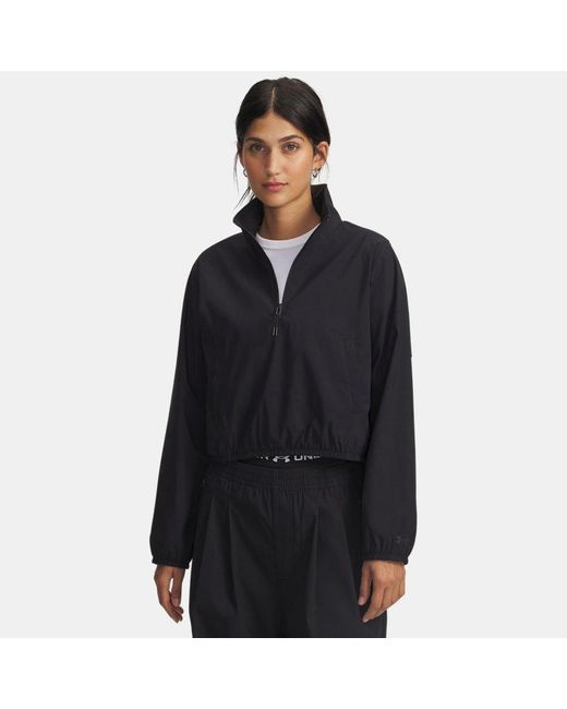 Parte De Arriba Con Media Cremallera Unstoppable Woven Para Mujer Under Armour de color Black
