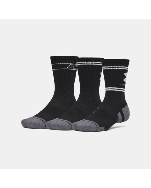 Under Armour Black Performance Tech 3-Pack Crew Socks Ultimate Ultimate