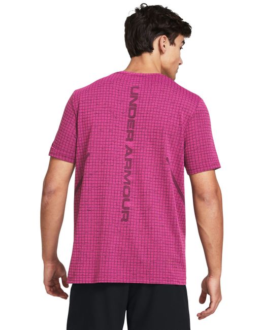 Camiseta de manga corta seamless grid Under Armour de hombre de color Purple