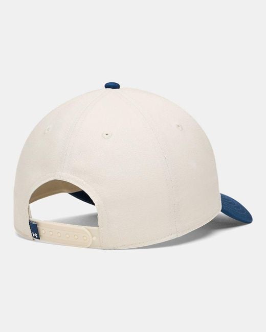 Under Armour Blue Essential Mid Adjustable Hat Stone Blackout for men