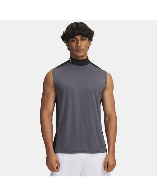 Under Armour Blue Heatgear Wordmark Sleeveless Castlerock for men