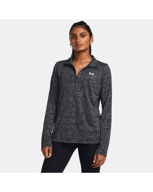 Parte De Arriba Con Media Cremallera Tech Twist Para Mujer Blanco Under Armour de color Black