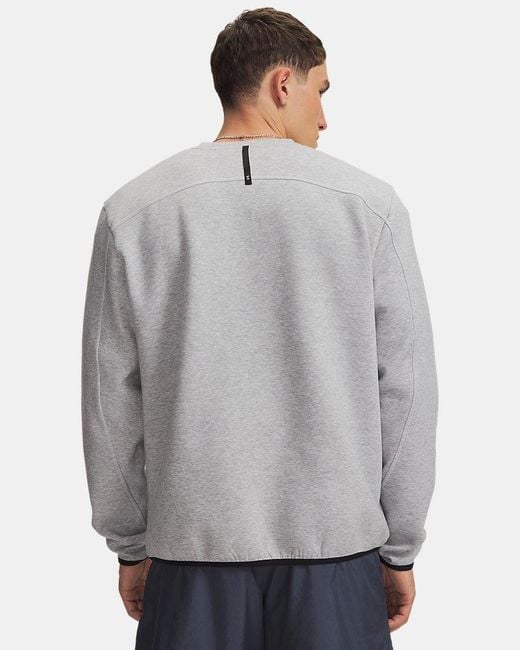 Under Armour Gray Unstoppable Fleece Crew Mod Light Heather for men