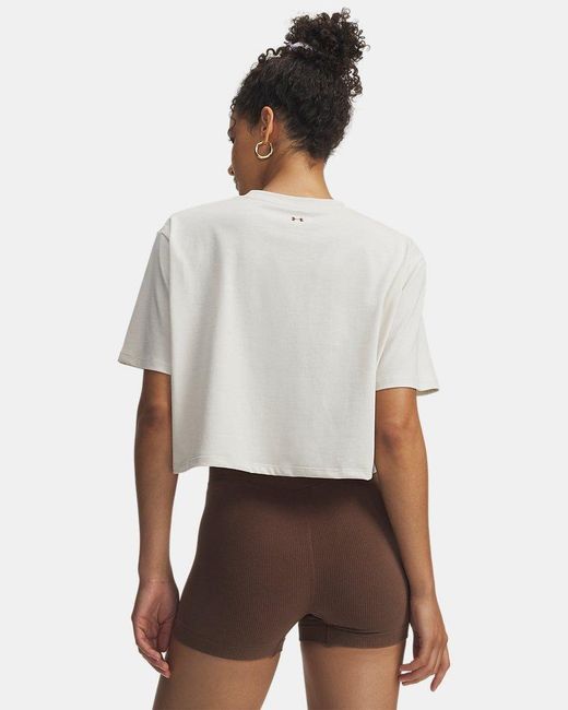Under Armour Gray Script Heart Crop Short Sleeve Summit Gridiron