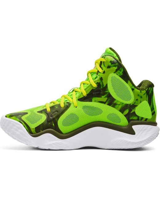 Under Armour Green Curry Spawn Flotro Basketball Shoes