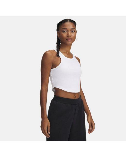 Under Armour White Ua Rival Rib Tank