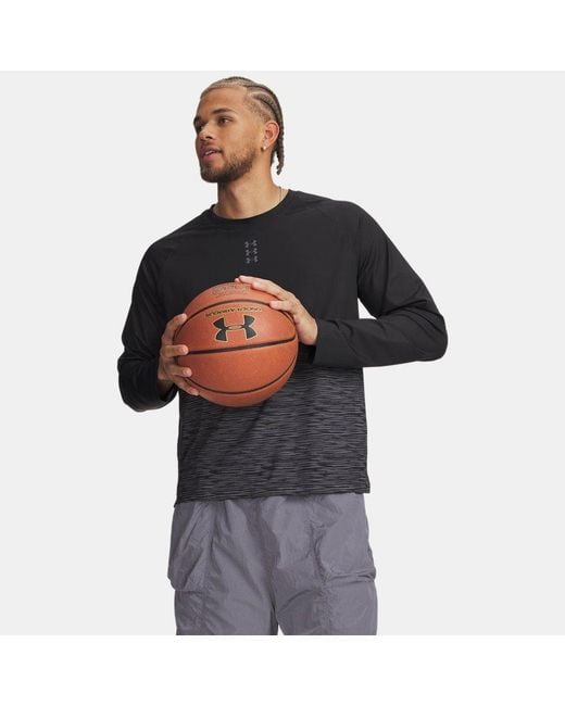 Under Armour Black Hoops Performance Long Sleeve Castlerock Castlerock for men