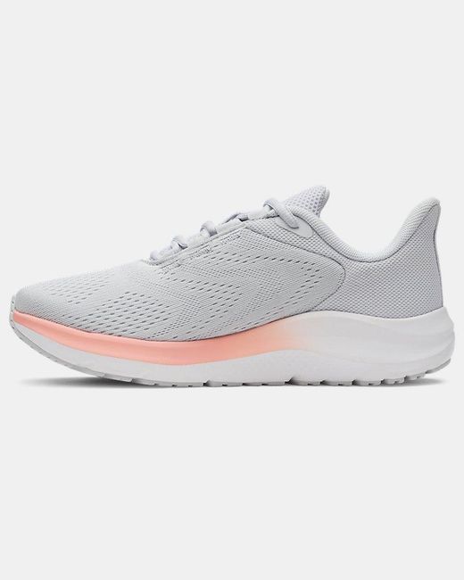 Under Armour White Pursuit 4 Big Logo Running Shoes Halo Posh Distant