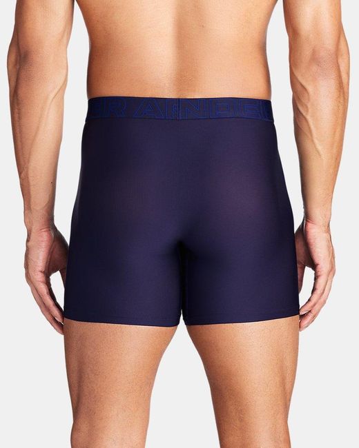 Under Armour Blue Ua Performance Tech Mesh 6" 3-pack Boxerjock for men