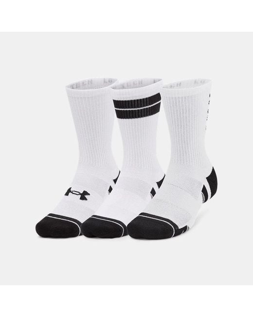 Under Armour Brown Performance Tech 3-Pack Crew Socks Cardinal
