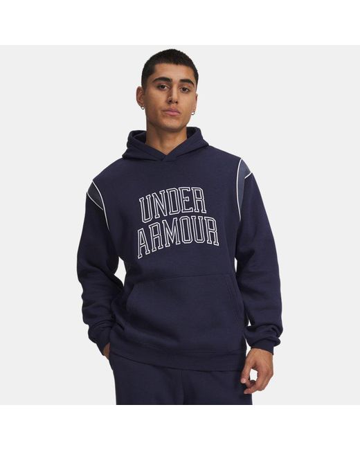 Under Armour Blue Rival Fleece Hoodie for men
