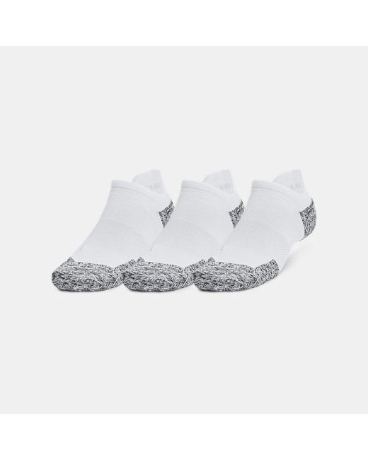 Under Armour White Ua Armourdry® Run Cushion 3-pack No Show Socks